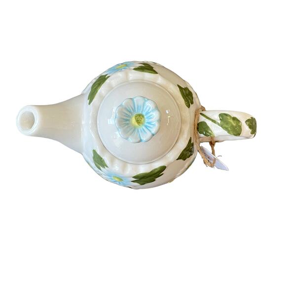 Connections 3 pc Hand Painted Spring Floral Ceramic Tea Pot & Cup For One NEW - Picture 4 of 12